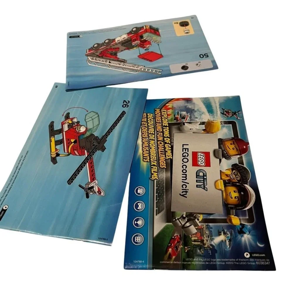 LEGO City 60004 Fire Station Instructions 1-2-3-4-5 Complete Lot - MANUALS ONLY